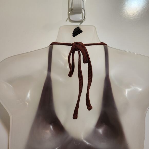 Old Navy Halter Tie Neck Sleeveless Midi Stretch Sundress Brown Size Large - Picture 5 of 7